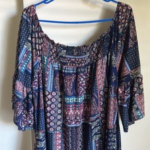 Bohemian Off the Shoulders Plus Size Dress 3X